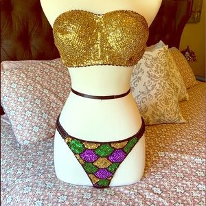 Authentic Mardi Gras Carnivale sequined costume.